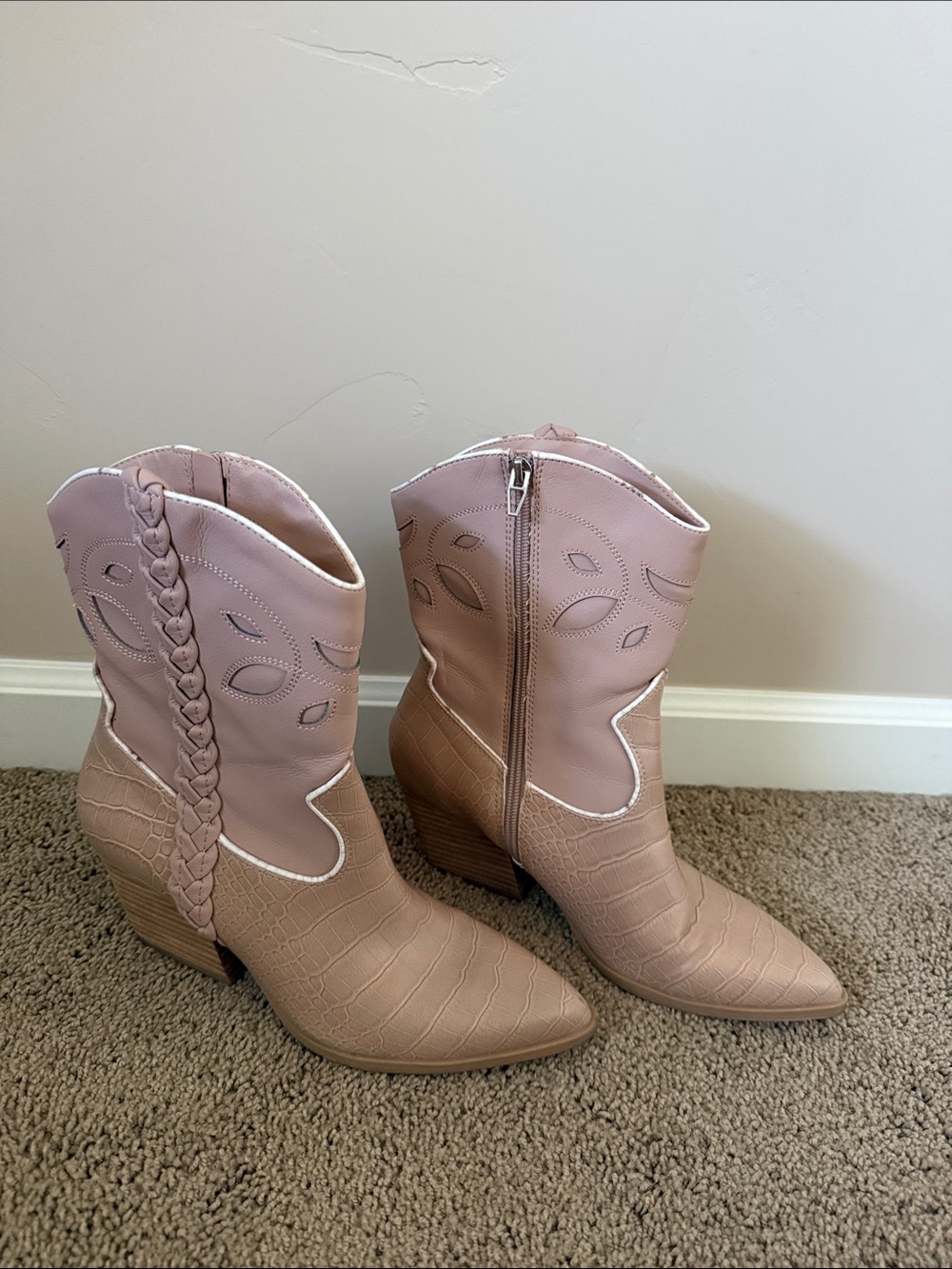 Dolce Vita | Blush Braided Western Boots | Size 8.5 - Picture 5 of 5